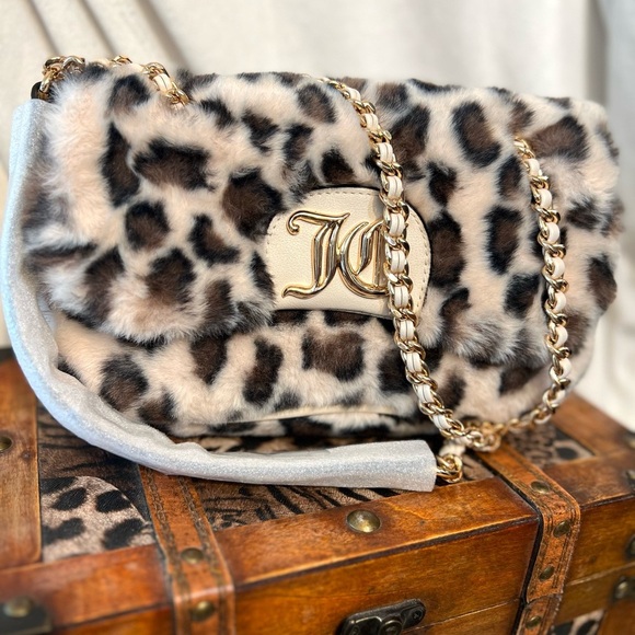 🐆 Juicy Couture GORGEOUS Fashion Vibe Flap Snow Leopard Shoulder Bag🐆NWOT - Picture 14 of 17